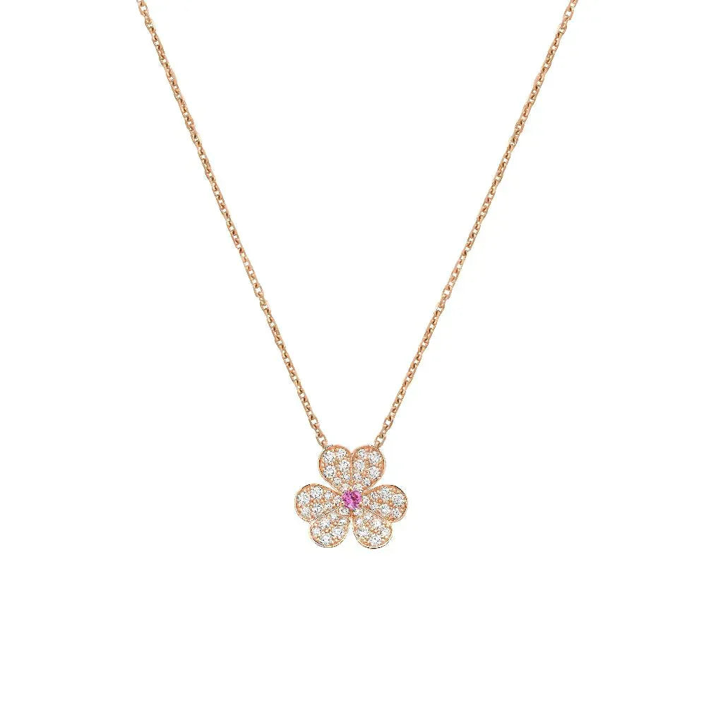 [Mystic Crown]FRIVOLE ROSE GOLD FLOWER DIAMOND NECKLACE