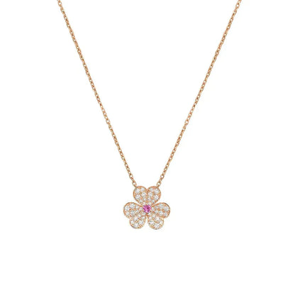 [Mystic Crown]FRIVOLE ROSE GOLD FLOWER DIAMOND NECKLACE