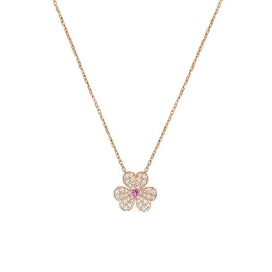[Mystic Crown]FRIVOLE ROSE GOLD FLOWER DIAMOND NECKLACE