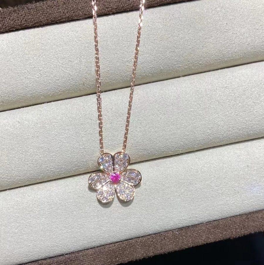 [Mystic Crown]FRIVOLE ROSE GOLD FLOWER DIAMOND NECKLACE