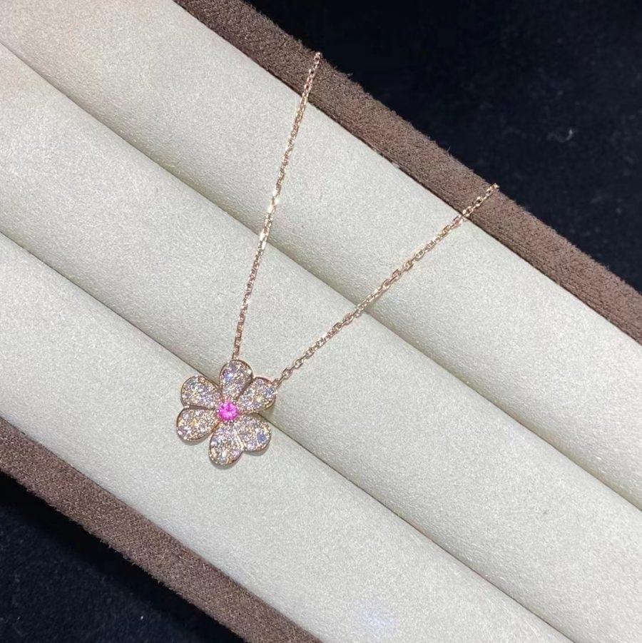 [Mystic Crown]FRIVOLE ROSE GOLD FLOWER DIAMOND NECKLACE