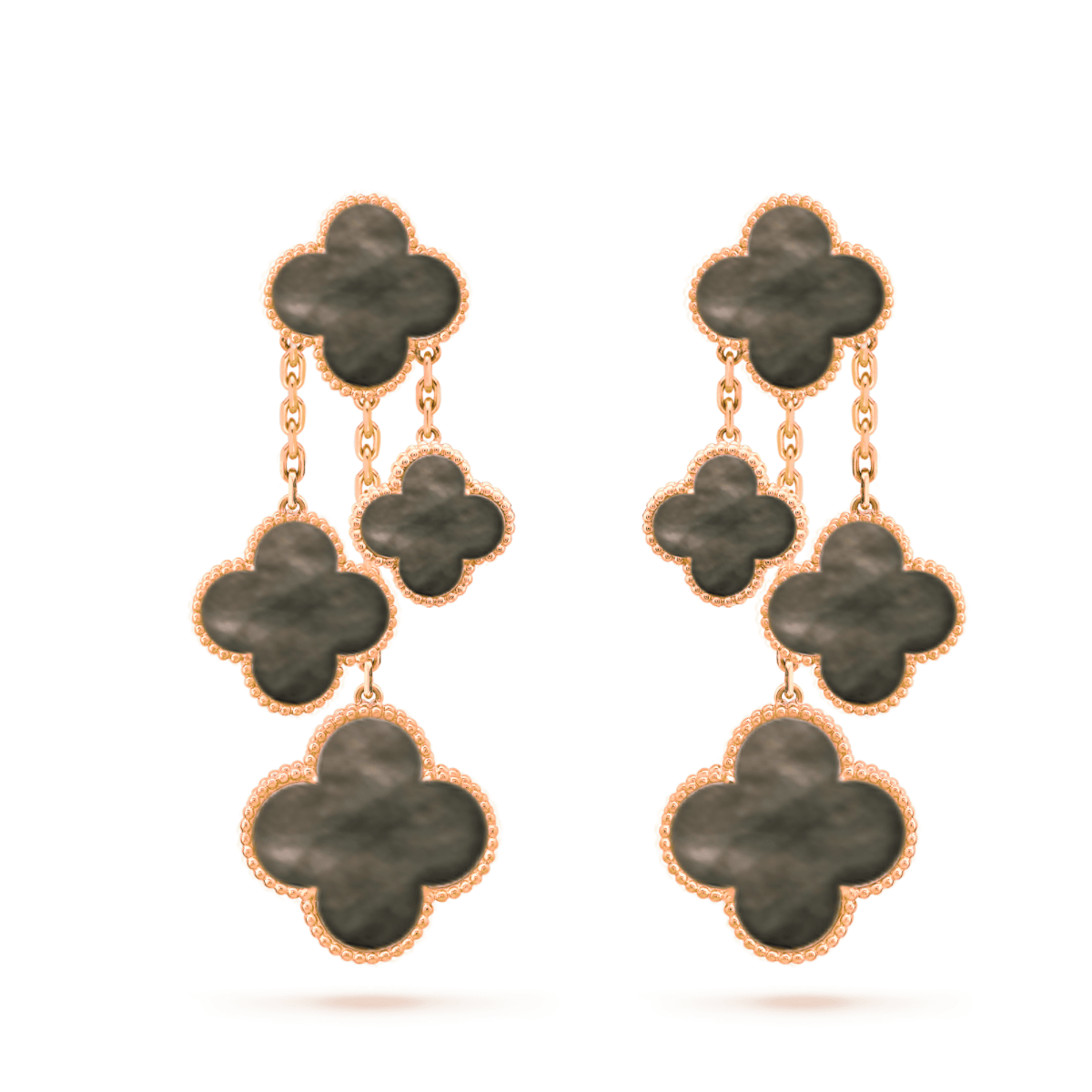 [Mystic Crown]CLOVER EARRINGS DARK MOP 4 MOTIFS ROSE GOLD