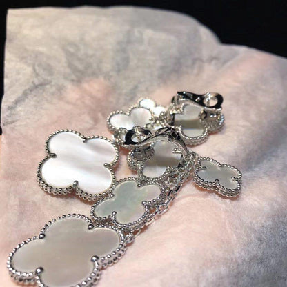 [Mystic Crown]CLOVER EARRINGS WHITE MOP 4 MOTIFS SILVER