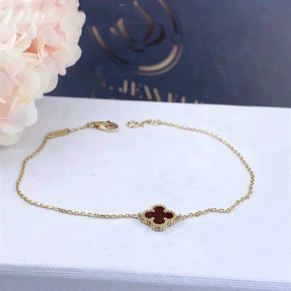 [Mystic Crown]CLOVER  CARNELIAN SINGLE FLOWER BRACELET