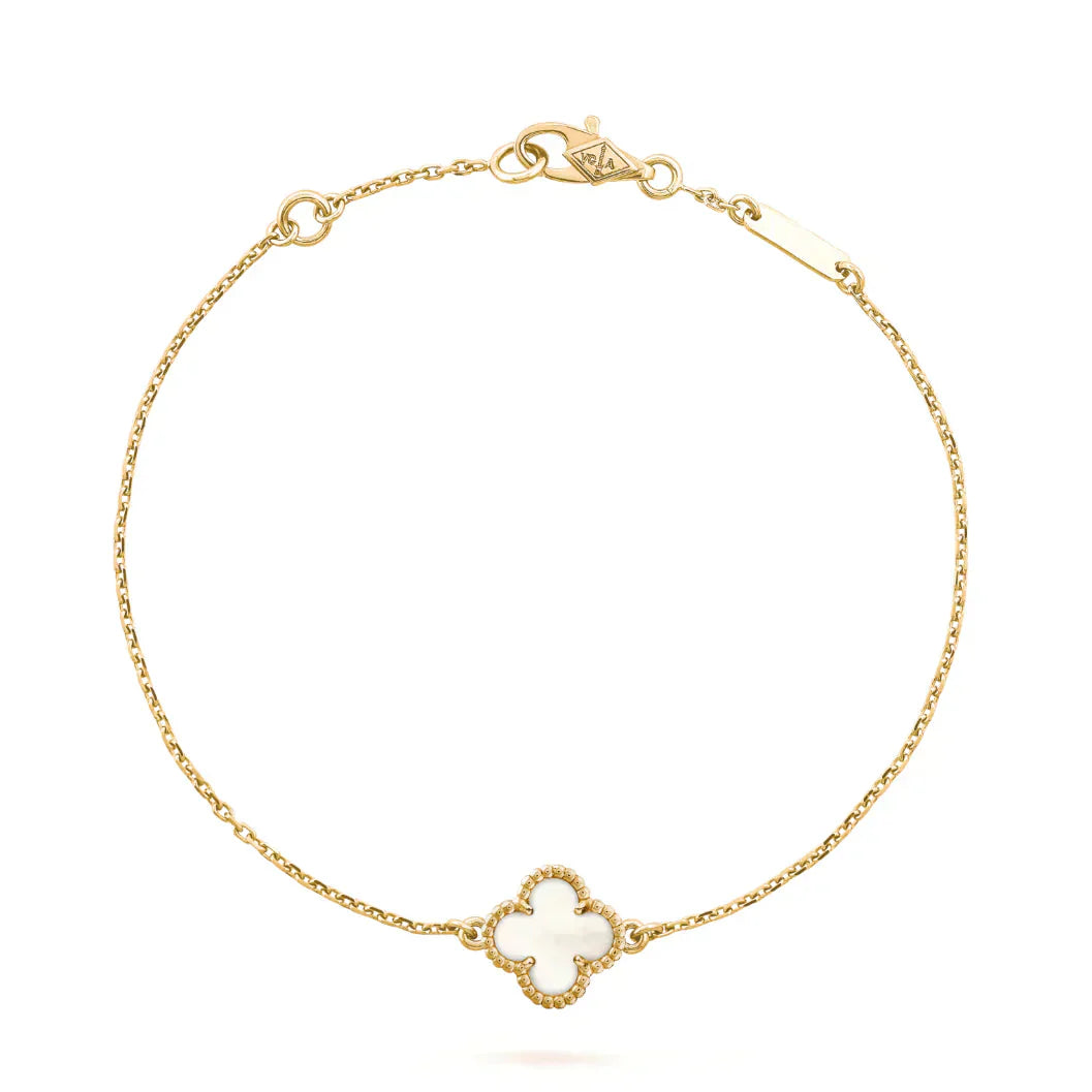[Mystic Crown]CLOVER WHITE MOP SINGLE FLOWER BRACELET