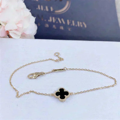 [Mystic Crown]CLOVER ONYX SINGLE FLOWER BRACELET