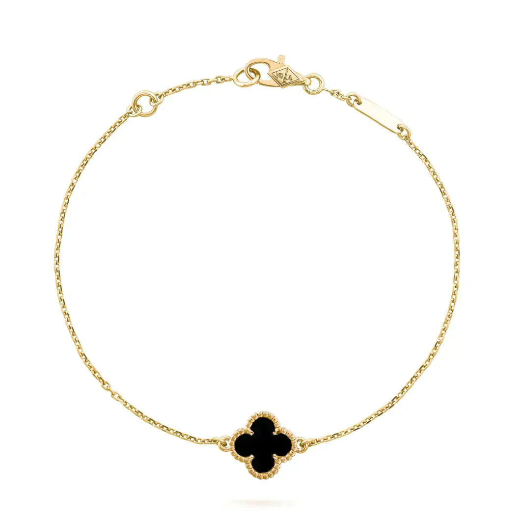 [Mystic Crown]CLOVER ONYX SINGLE FLOWER BRACELET