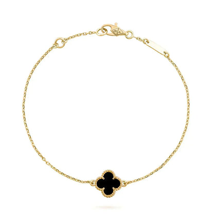 [Mystic Crown]CLOVER ONYX SINGLE FLOWER BRACELET
