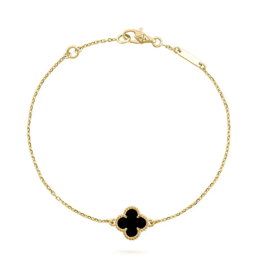 [Mystic Crown]CLOVER ONYX SINGLE FLOWER BRACELET