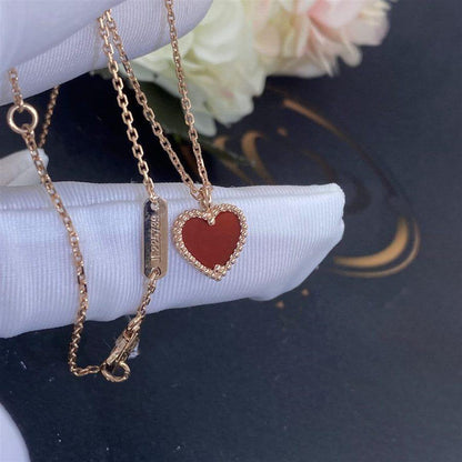 [Mystic Crown]SWEET CLOVER CARNELIAN HEART NECKLACE