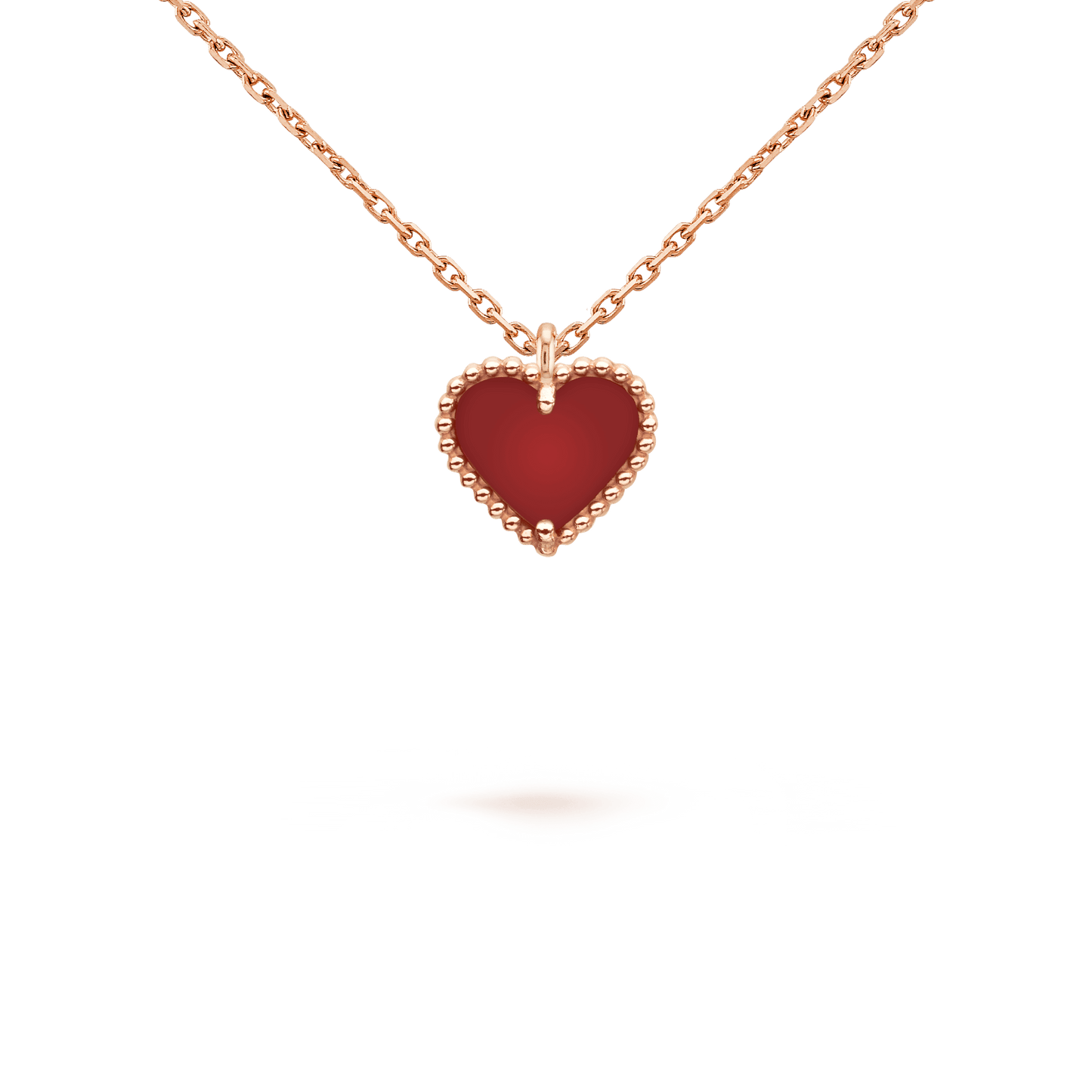 [Mystic Crown]SWEET CLOVER CARNELIAN HEART NECKLACE