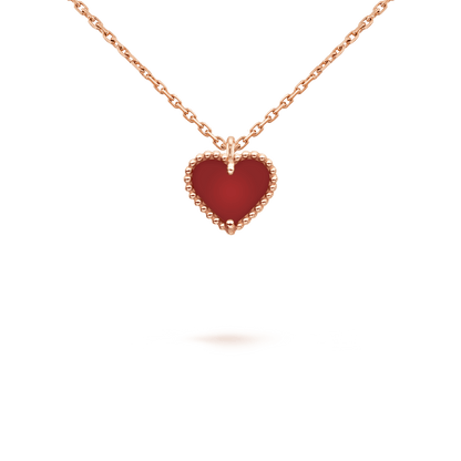 [Mystic Crown]SWEET CLOVER CARNELIAN HEART NECKLACE