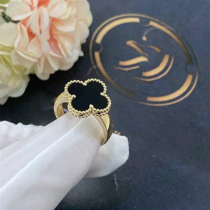 [Mystic Crown]CLOVER ONYX RING