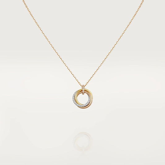 [Mystic Crown]TRINITY NECKLACE SILVER GOLD PINK GOLD DIAMONDS