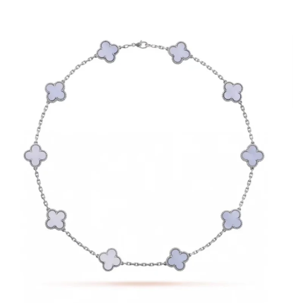 [Mystic Crown]CLOVER 10 MOTIFS BLUE CHALCEDONY NECKLACE
