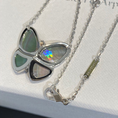[Mystic Crown]LARGE BUTTERFLY SILVER PENDANT DIAMOND NECKLACE