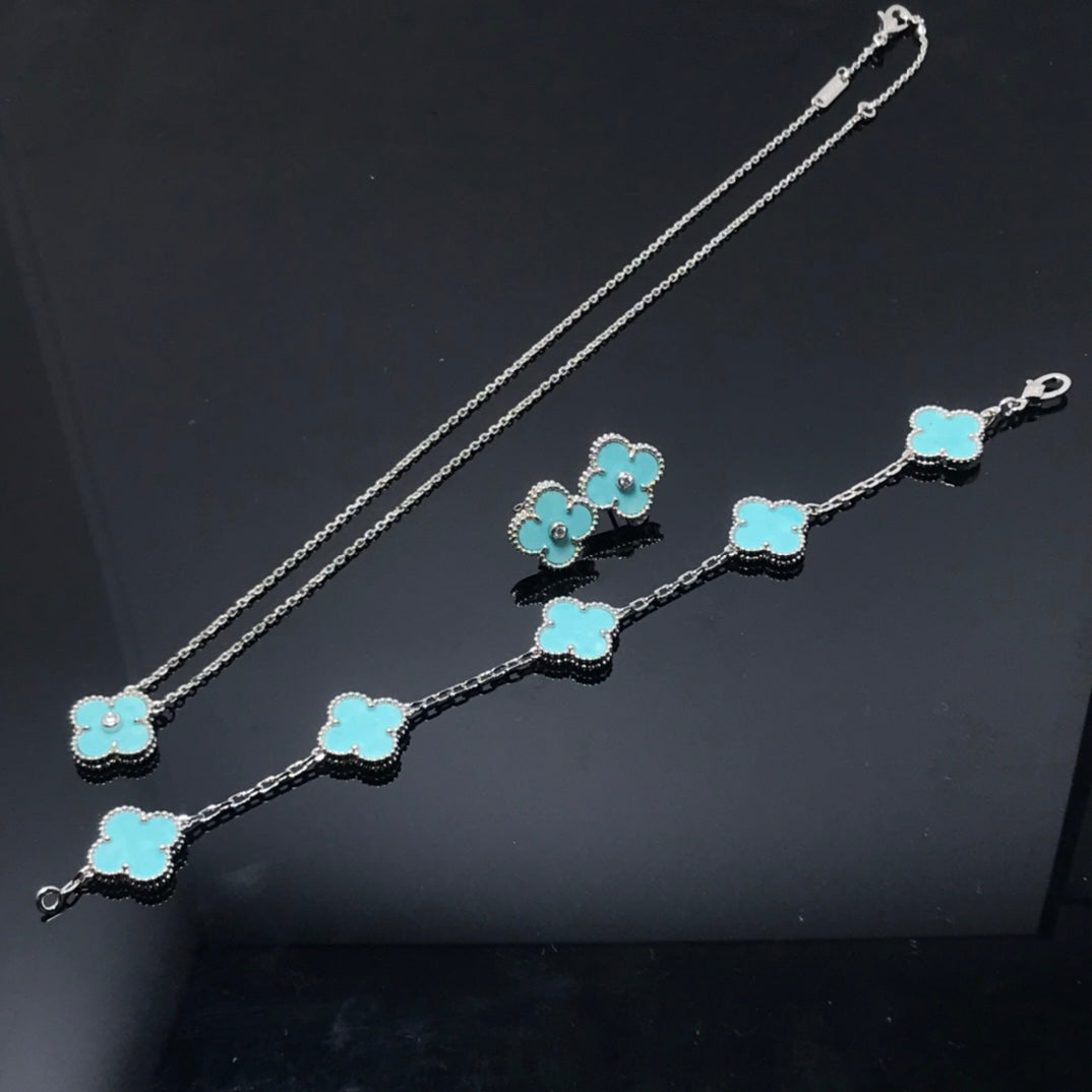 [Mystic Crown]CLOVER 1 DIAMOND BLUE SKY SILVER EARRINGS