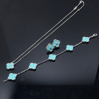 [Mystic Crown]CLOVER 1 DIAMOND BLUE SKY SILVER EARRINGS