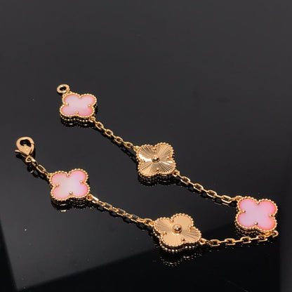 [Mystic Crown]CLOVER BRACELET 5 MOTIF PINK AND PINK GOLD