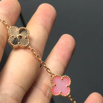 [Mystic Crown]CLOVER BRACELET 5 MOTIF PINK AND PINK GOLD