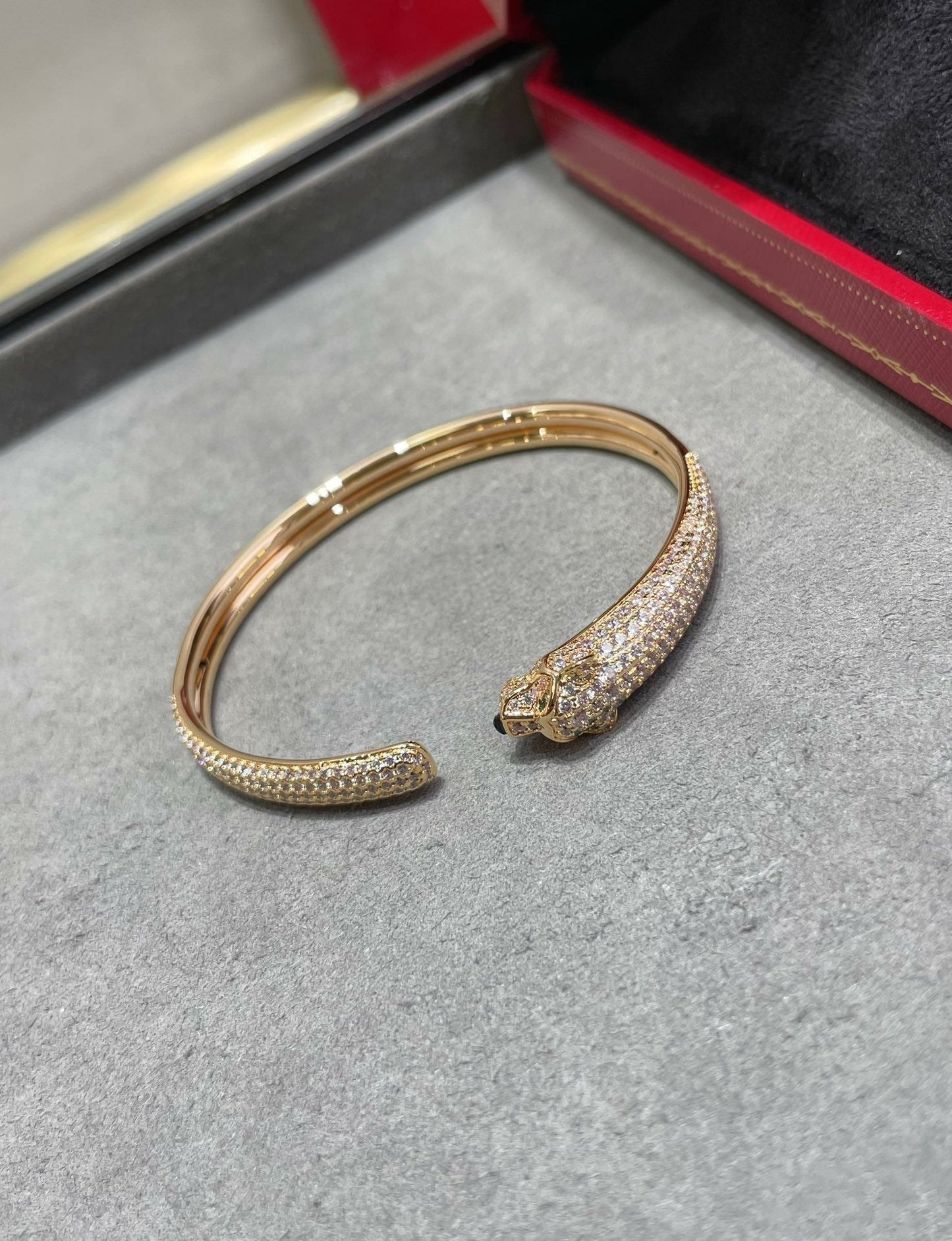[Mystic Crown]PANTHERE FULL DIAMOND OPEN BRACELET