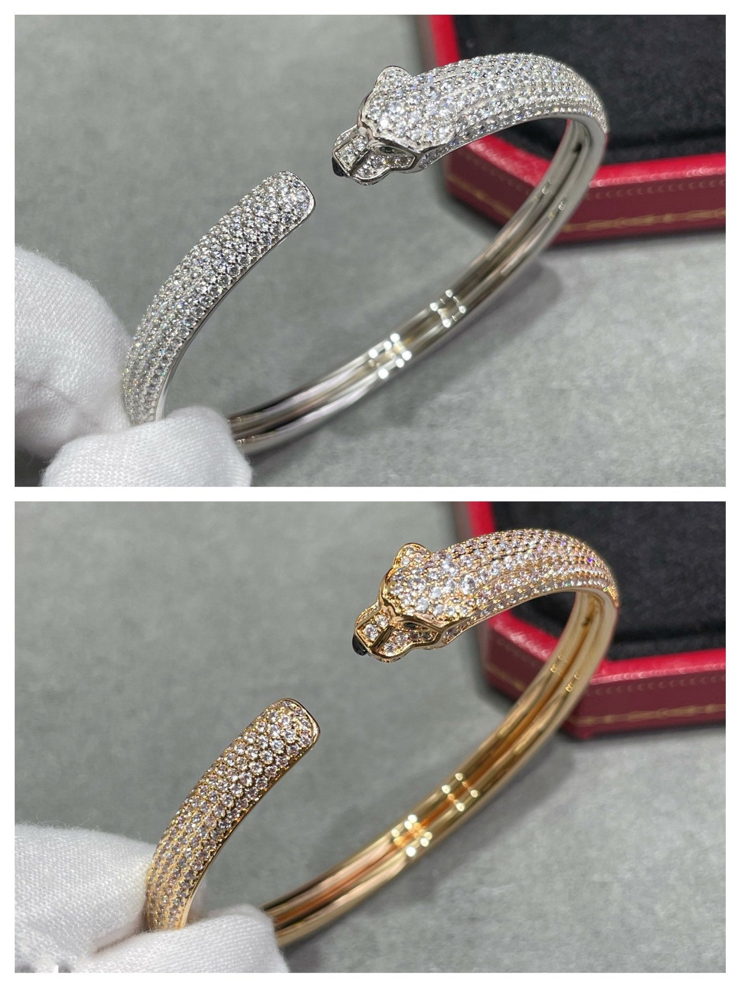 [Mystic Crown]PANTHERE FULL DIAMOND OPEN BRACELET