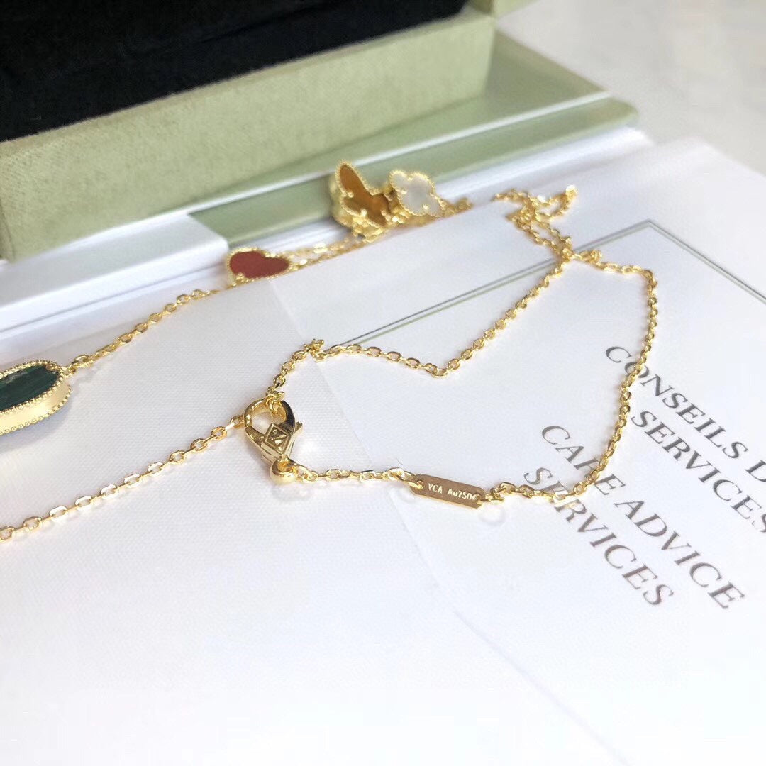 [Mystic Crown]LUCKY SPRING 4 MOTIFS ROSE GOLD NECKLACE