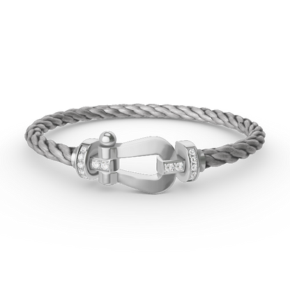 [Mystic Crown]FORCE LARGE HORSESHOE HALF DIAMOND BRACELET SILVER