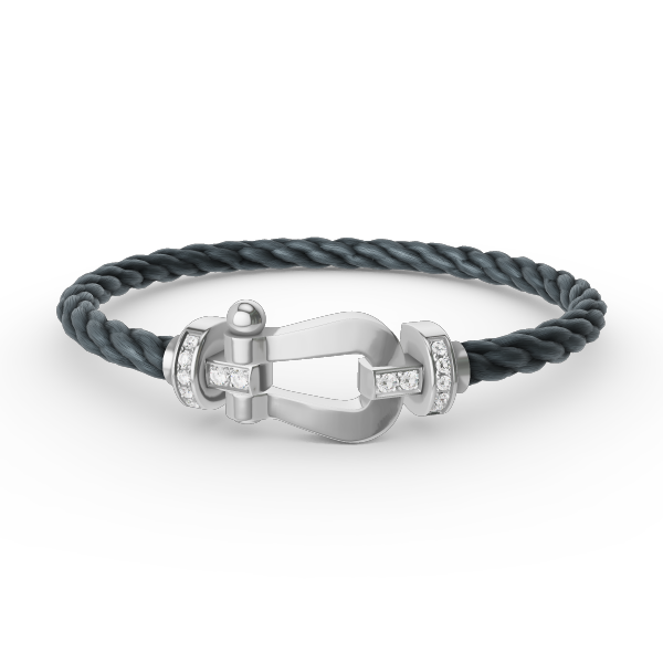 [Mystic Crown]FORCE LARGE HORSESHOE HALF DIAMOND BRACELET SILVER