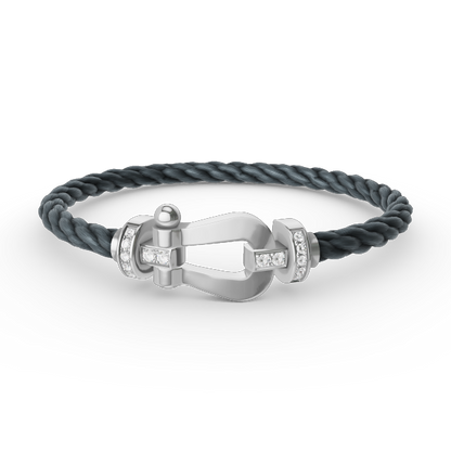 [Mystic Crown]FORCE LARGE HORSESHOE HALF DIAMOND BRACELET SILVER