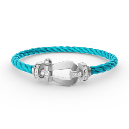 [Mystic Crown]FORCE LARGE HORSESHOE HALF DIAMOND BRACELET SILVER