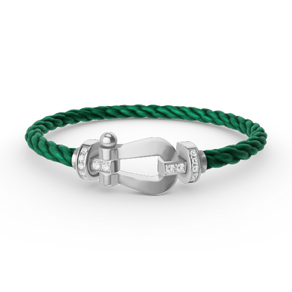[Mystic Crown]FORCE LARGE HORSESHOE HALF DIAMOND BRACELET SILVER