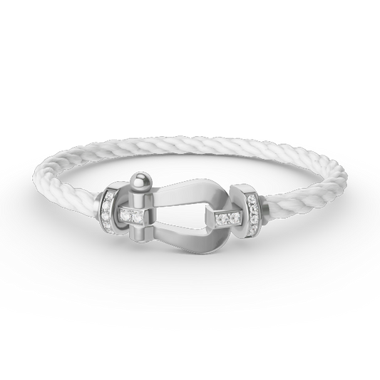 [Mystic Crown]FORCE LARGE HORSESHOE HALF DIAMOND BRACELET SILVER
