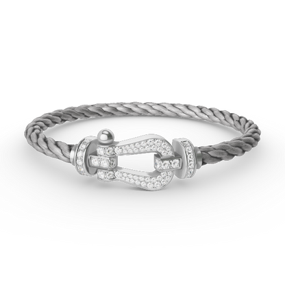 [Mystic Crown]FORCE LARGE HORSESHOE FULL DIAMOND BRACELET SILVER