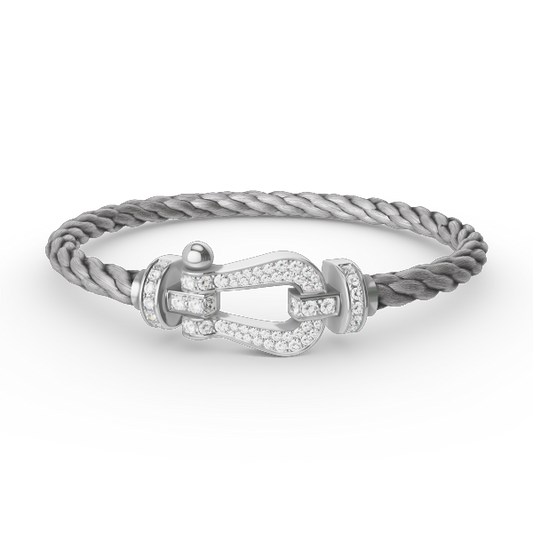 [Mystic Crown]FORCE LARGE HORSESHOE FULL DIAMOND BRACELET SILVER