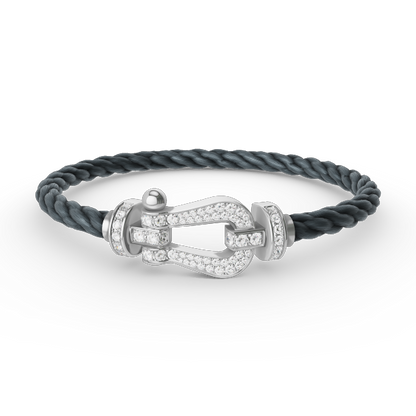 [Mystic Crown]FORCE LARGE HORSESHOE FULL DIAMOND BRACELET SILVER