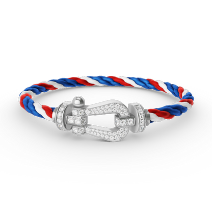 [Mystic Crown]FORCE LARGE HORSESHOE FULL DIAMOND BRACELET SILVER
